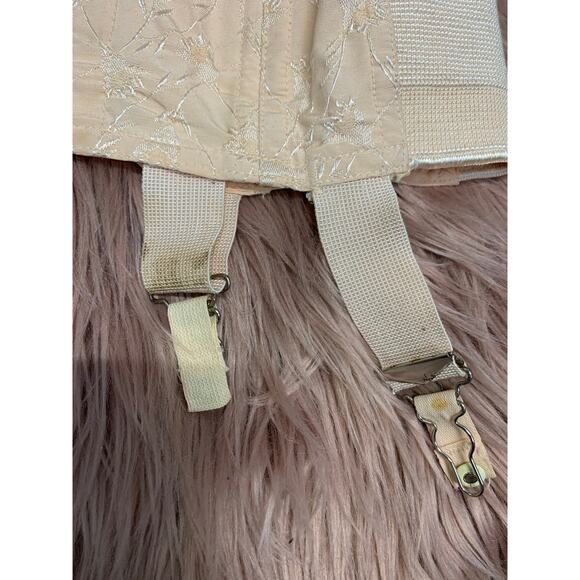 Vtg 50s Boned Embroidered Girdle Skirt Smart Fit SZ 27 Floral Shapewear B5 - Picture 8 of 10